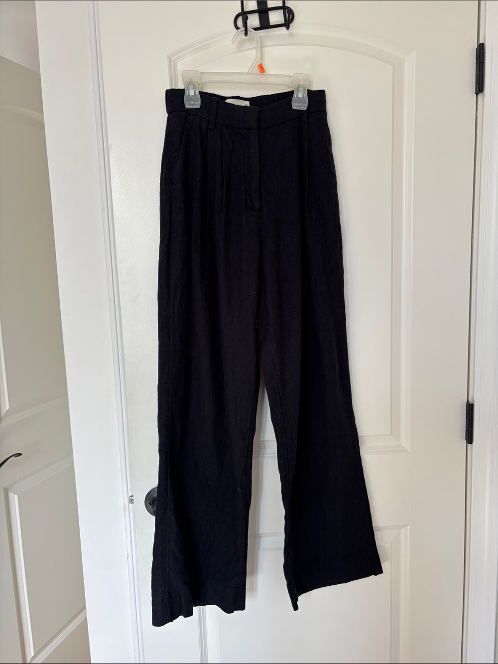 Black high waisted linen pants